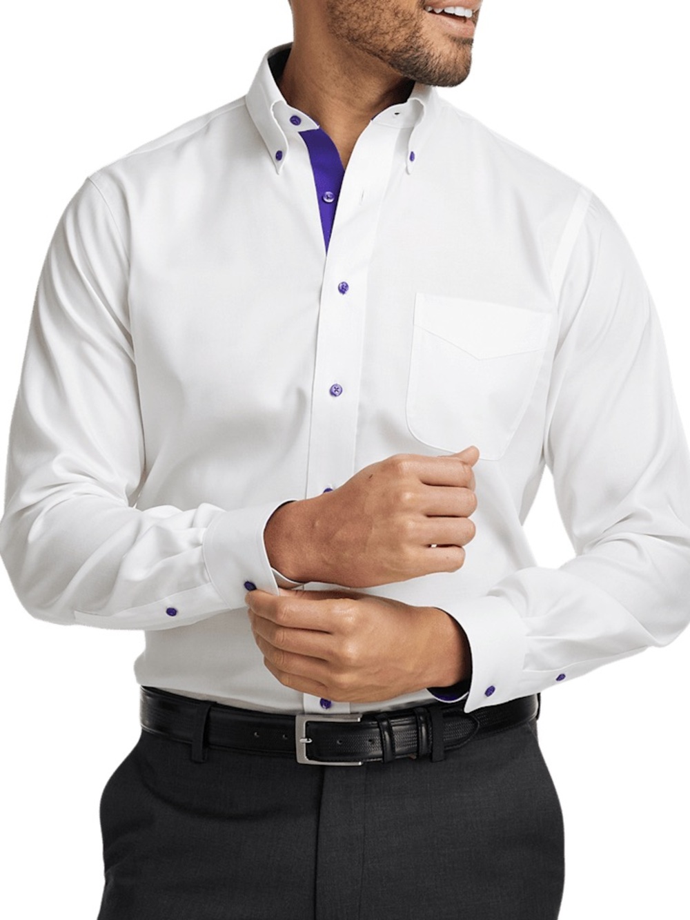 Paul Fredrick • Non Iron Contrast Trim Dress Shirt